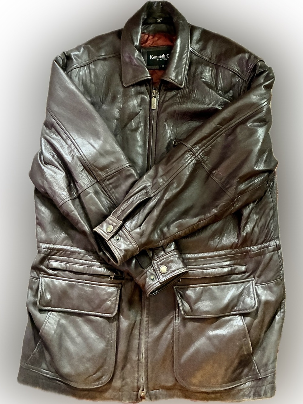 Kenneth Cole Leather Field Jacket
